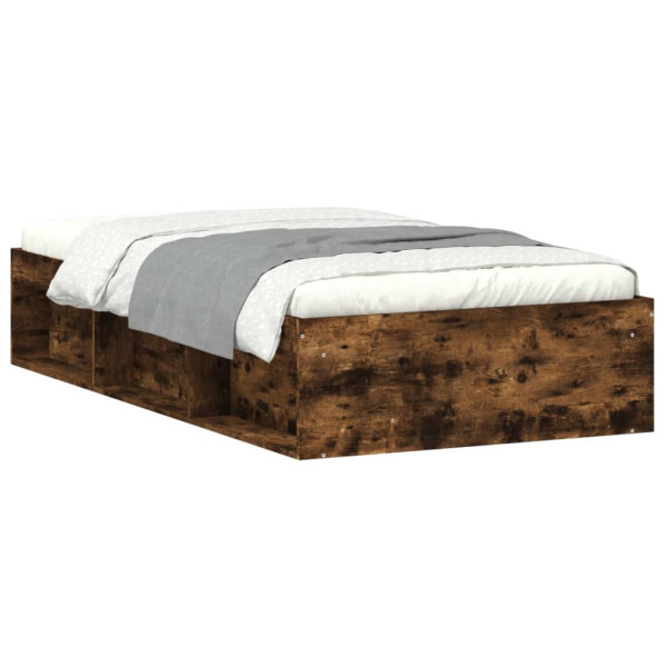 Łóżko Drewniane Rama Łóżka Sofa Brązowe Do Sypialni Pokoju 90x190 cm 724319