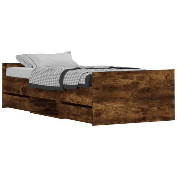 Łóżko Drewniane Rama Łóżka Sofa Brązowe Do Sypialni Pokoju 90x190 cm 724511