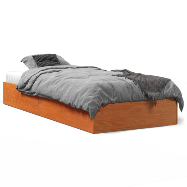 Łóżko Drewniane Rama Łóżka Sofa Brązowe Do Sypialni Pokoju 90x190 cm 728762