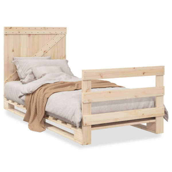 Łóżko Drewniane Rama Łóżka Sofa Brązowe Do Sypialni Pokoju 90x200 cm 562663