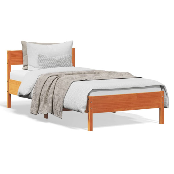 Łóżko Drewniane Rama Łóżka Sofa Brązowe Do Sypialni Pokoju 90x200 cm 720951