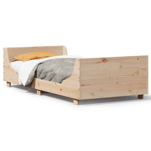 Łóżko Drewniane Rama Łóżka Sofa Brązowe Do Sypialni Pokoju 90x200 cm 478804