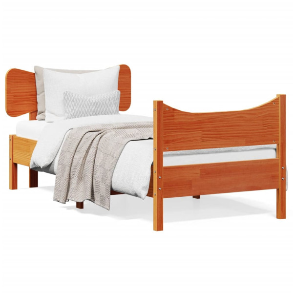 Łóżko Drewniane Rama Łóżka Sofa Brązowe Do Sypialni Pokoju 90x200 cm 721356