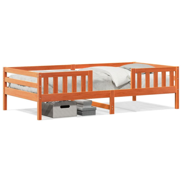 Łóżko Drewniane Rama Łóżka Sofa Brązowe Do Sypialni Pokoju 90x200 cm 721716