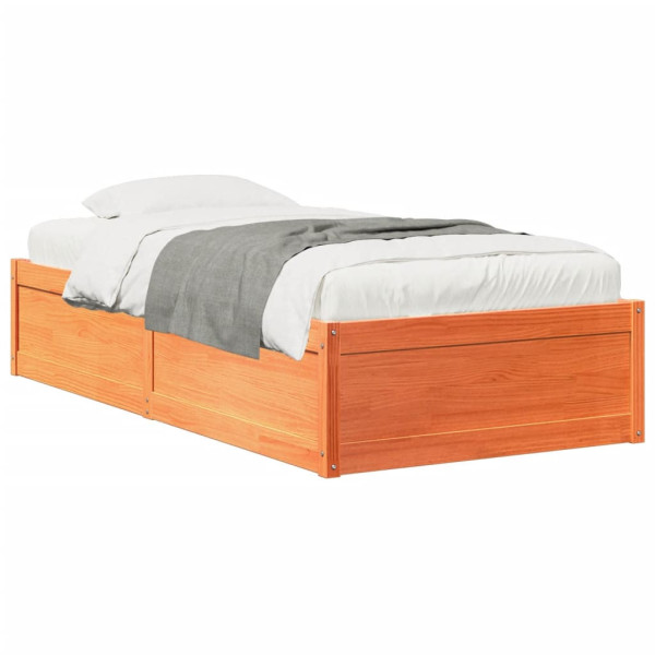Łóżko Drewniane Rama Łóżka Sofa Brązowe Do Sypialni Pokoju 90x200 cm 723052