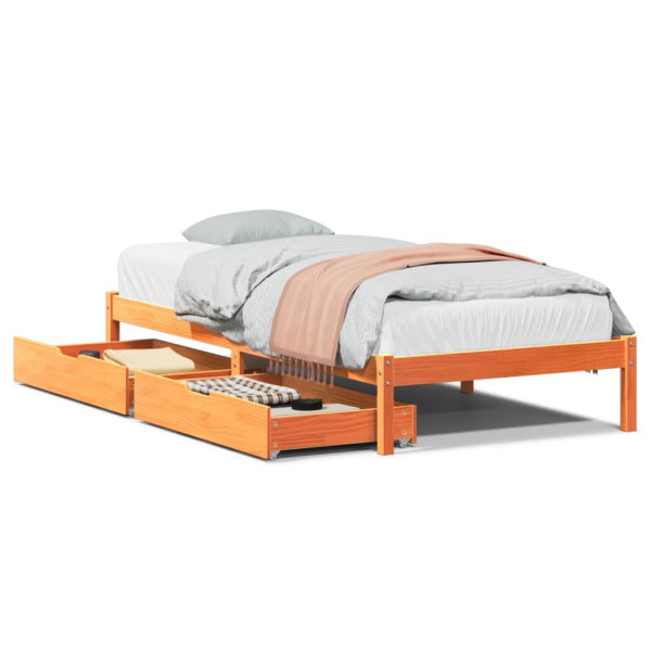 Łóżko Drewniane Rama Łóżka Sofa Brązowe Do Sypialni Pokoju 90x200 cm 724318