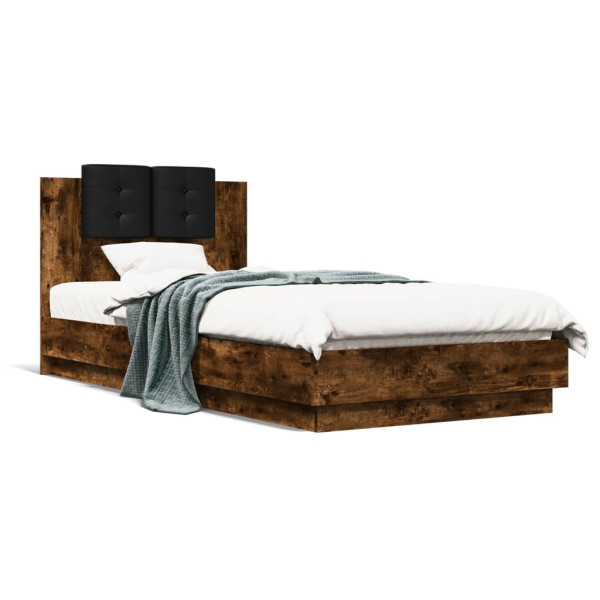 Łóżko Drewniane Rama Łóżka Sofa Brązowe Do Sypialni Pokoju 90x200 cm 724496
