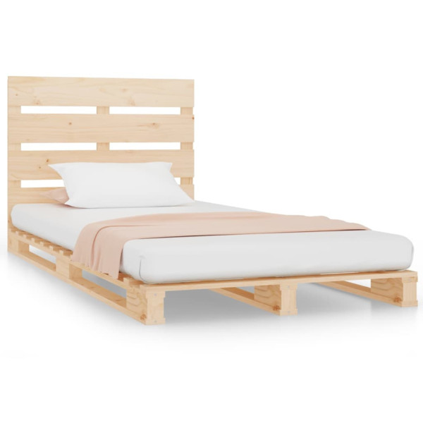 Łóżko Drewniane Rama Łóżka Sofa Brązowe Do Sypialni Pokoju 90x200 cm 728536