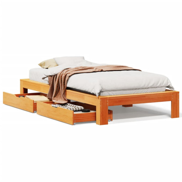Łóżko Drewniane Rama Łóżka Sofa Brązowe Do Sypialni Pokoju 90x200 cm 728669