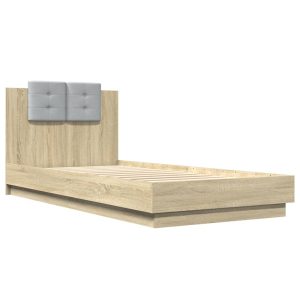 Łóżko Drewniane Rama Łóżka Sofa Brązowe Do Sypialni Pokoju LED 100×200 cm 724165 Łóżko Drewniane Rama Łóżka Sofa Brązowe Do Sypialni Pokoju LED 100×200 cm 724165