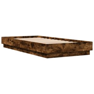 Łóżko Drewniane Rama Łóżka Sofa Brązowe Do Sypialni Pokoju LED 100×200 cm 721344 Łóżko Drewniane Rama Łóżka Sofa Brązowe Do Sypialni Pokoju LED 100×200 cm 721344