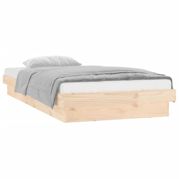 Łóżko Drewniane Rama Łóżka Sofa Brązowe Do Sypialni Pokoju LED 100x200 cm 473092