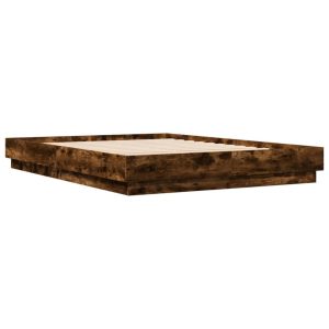 Łóżko Drewniane Rama Łóżka Sofa Brązowe Do Sypialni Pokoju LED 140×200 cm 720915 Łóżko Drewniane Rama Łóżka Sofa Brązowe Do Sypialni Pokoju LED 140×200 cm 720915