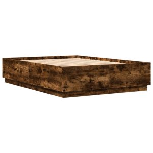 Łóżko Drewniane Rama Łóżka Sofa Brązowe Do Sypialni Pokoju LED 140×200 cm 724199 Łóżko Drewniane Rama Łóżka Sofa Brązowe Do Sypialni Pokoju LED 140×200 cm 724199