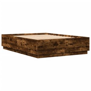 Łóżko Drewniane Rama Łóżka Sofa Brązowe Do Sypialni Pokoju LED 150×200 cm 724152 Łóżko Drewniane Rama Łóżka Sofa Brązowe Do Sypialni Pokoju LED 150×200 cm 724152