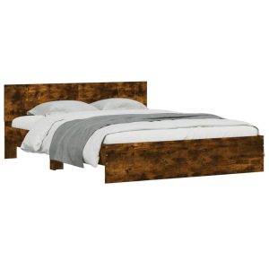 Łóżko Drewniane Rama Łóżka Sofa Brązowe Do Sypialni Pokoju LED 160×200 cm 721643 Łóżko Drewniane Rama Łóżka Sofa Brązowe Do Sypialni Pokoju LED 160×200 cm 721643