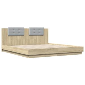 Łóżko Drewniane Rama Łóżka Sofa Brązowe Do Sypialni Pokoju LED 180×200 cm 724198 Łóżko Drewniane Rama Łóżka Sofa Brązowe Do Sypialni Pokoju LED 180×200 cm 724198