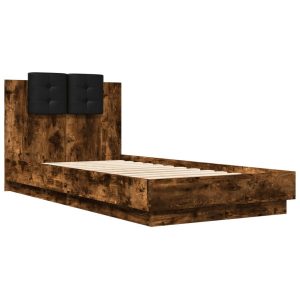 Łóżko Drewniane Rama Łóżka Sofa Brązowe Do Sypialni Pokoju LED 75×190 cm 724200 Łóżko Drewniane Rama Łóżka Sofa Brązowe Do Sypialni Pokoju LED 75×190 cm 724200