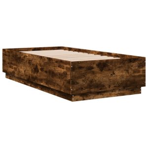 Łóżko Drewniane Rama Łóżka Sofa Brązowe Do Sypialni Pokoju LED 90×190 cm 724145 Łóżko Drewniane Rama Łóżka Sofa Brązowe Do Sypialni Pokoju LED 90×190 cm 724145