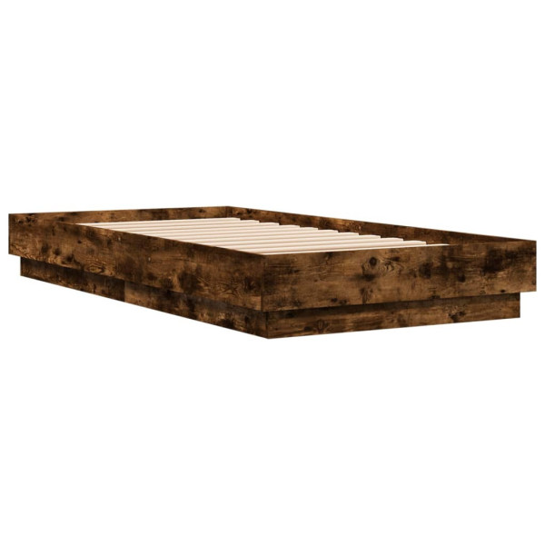 Łóżko Drewniane Rama Łóżka Sofa Brązowe Do Sypialni Pokoju LED 90x190 cm 720894