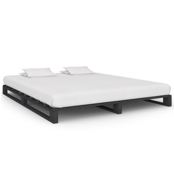 Łóżko Drewniane Rama Łóżka Sofa Szare Do Sypialni Pokoju 200 x 200 cm 723026
