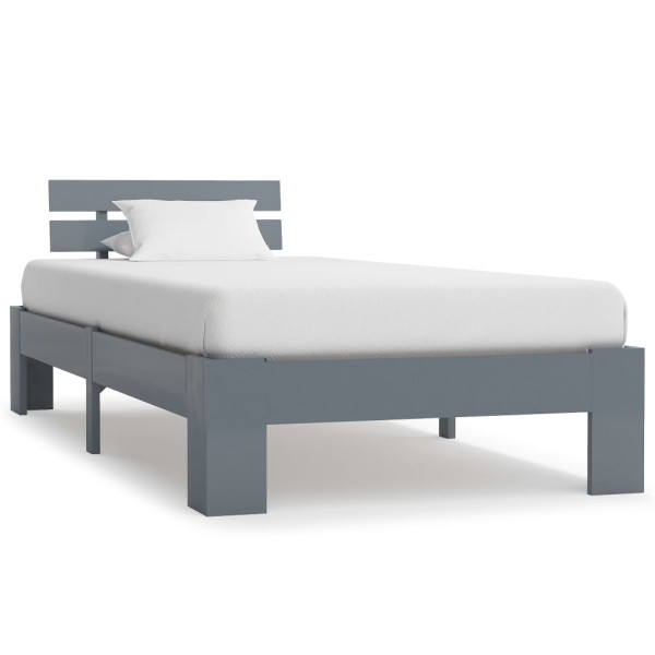 Łóżko Drewniane Rama Łóżka Sofa Szare Do Sypialni Pokoju 90 x 200 cm 728717