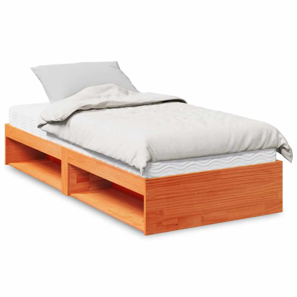 Łóżko Drewniane Rama Łóżka Sofa Ze Stelażem Brązowa 80x200 cm 831555
