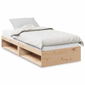 Łóżko Drewniane Rama Łóżka Sofa Ze Stelażem Brązowa 90×200 cm 831646 Łóżko Drewniane Rama Łóżka Sofa Ze Stelażem Brązowa 90×200 cm 831646