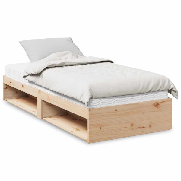 Łóżko Drewniane Rama Łóżka Sofa Ze Stelażem Brązowa 90x200 cm 831646