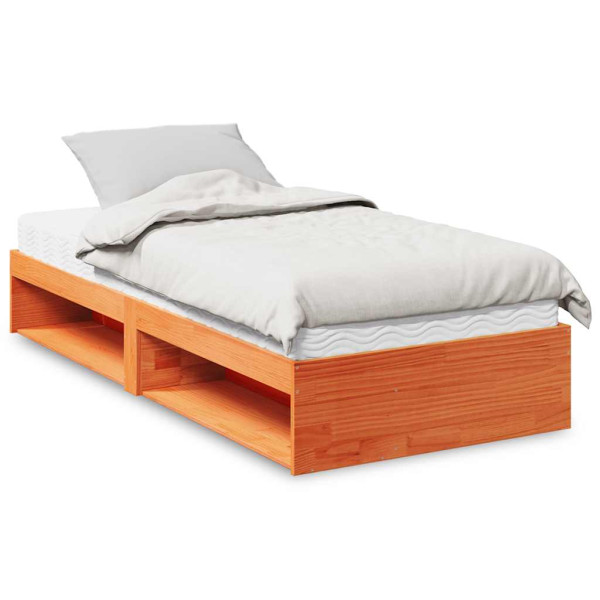 Łóżko Drewniane Rama Łóżka Sofa Ze Stelażem Brązowa 90x200 cm 829795