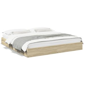 Łóżko Drewniane z Szufladami Rama Łóżka Brązowe Do Sypialni 180×200 cm 724389 Łóżko Drewniane z Szufladami Rama Łóżka Brązowe Do Sypialni 180×200 cm 724389