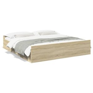 Łóżko Drewniane z Szufladami Rama Łóżka Brązowe Do Sypialni 200×200 cm 720865 Łóżko Drewniane z Szufladami Rama Łóżka Brązowe Do Sypialni 200×200 cm 720865