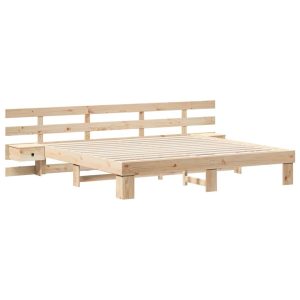 Łóżko Drewniane z Szufladami Rama Łóżka Ze Stelażem Brązowa 200 x 200 cm 837172 Łóżko Drewniane z Szufladami Rama Łóżka Ze Stelażem Brązowa 200 x 200 cm 837172