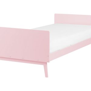 Łóżko drewno sosnowe 90×200 cm pastelowy róż 299771 Łóżko drewno sosnowe 90×200 cm pastelowy róż 299771
