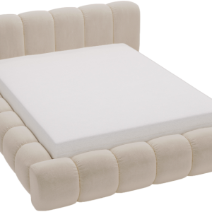 Łóżko dwuosobowe 160×200 Cloud, aksamit, gruba pianka – Beżowy 1054914 Łóżko dwuosobowe 160×200 Cloud, aksamit, gruba pianka – Beżowy 1054914