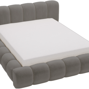 Łóżko dwuosobowe 160×200 Cloud, aksamit, gruba pianka – Szary 1054911 Łóżko dwuosobowe 160×200 Cloud, aksamit, gruba pianka – Szary 1054911