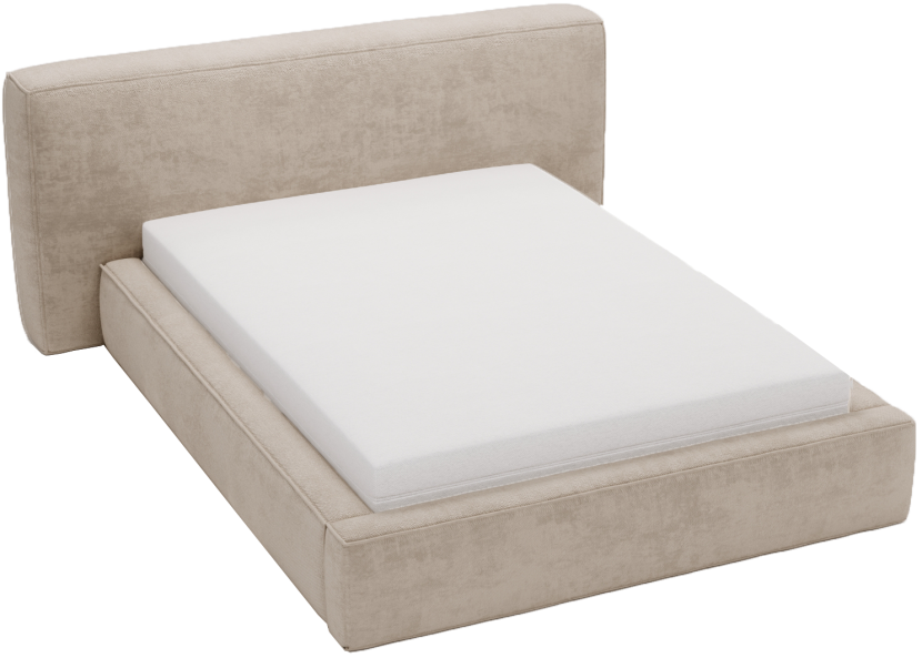 Łóżko dwuosobowe 180x200 Vitoria z dużym zagłowiem - Beżowy 1054730