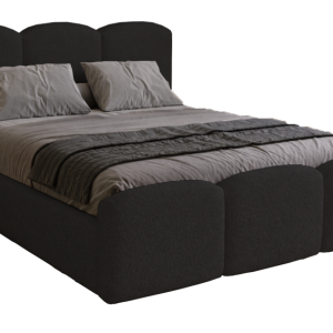 Łóżko dwuosobowe z wysokim przodem 200×200 Capri – Czarny 1052130