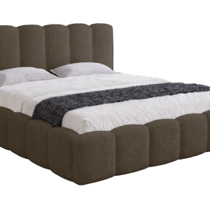 Łóżko dwuosobowe ze stelażem 140×200 Florent boucle – Brązowy 1051989 Łóżko dwuosobowe ze stelażem 140×200 Florent boucle – Brązowy 1051989