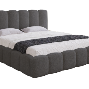 Łóżko dwuosobowe ze stelażem 140×200 Florent boucle – Szary 1053368 Łóżko dwuosobowe ze stelażem 140×200 Florent boucle – Szary 1053368