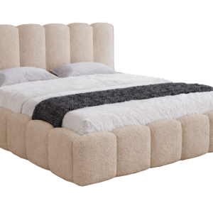 Łóżko dwuosobowe ze stelażem 180×200 Florent boucle – Beżowy 1053150 Łóżko dwuosobowe ze stelażem 180×200 Florent boucle – Beżowy 1053150
