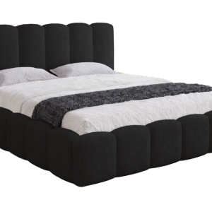Łóżko dwuosobowe ze stelażem 180×200 Florent boucle – Czarny 1052010 Łóżko dwuosobowe ze stelażem 180×200 Florent boucle – Czarny 1052010