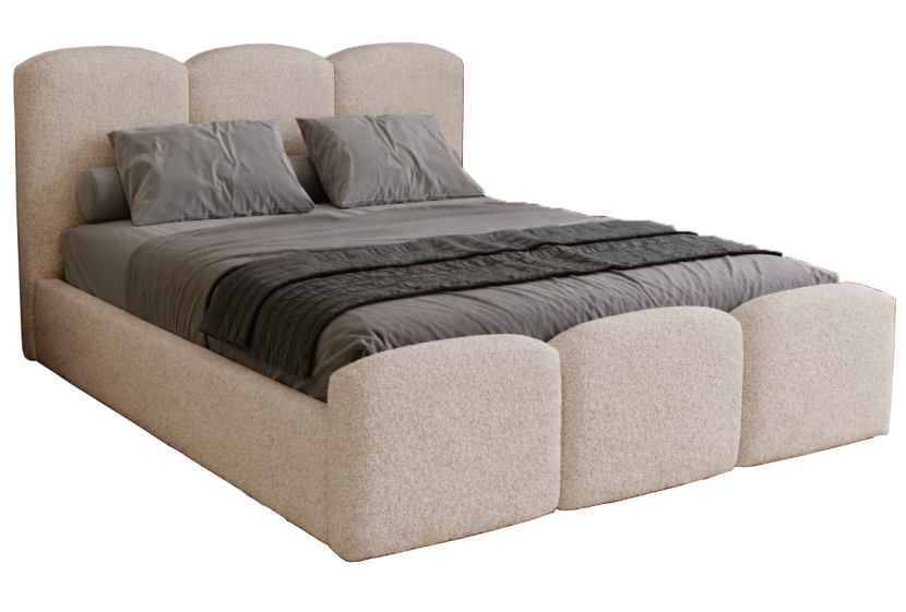 Łóżko dwuosobowe ze stelażem metalowym 180x200 Capri - Beżowy 1053295