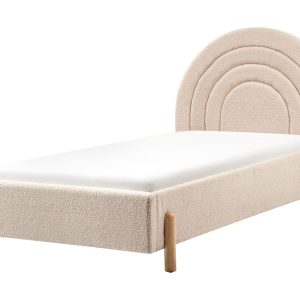 Łóżko dziecięce 90×200 cm boucle beżowe 515972 Łóżko dziecięce 90×200 cm boucle beżowe 515972