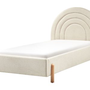 Łóżko dziecięce 90×200 cm materiałowe beżowe 515978 Łóżko dziecięce 90×200 cm materiałowe beżowe 515978
