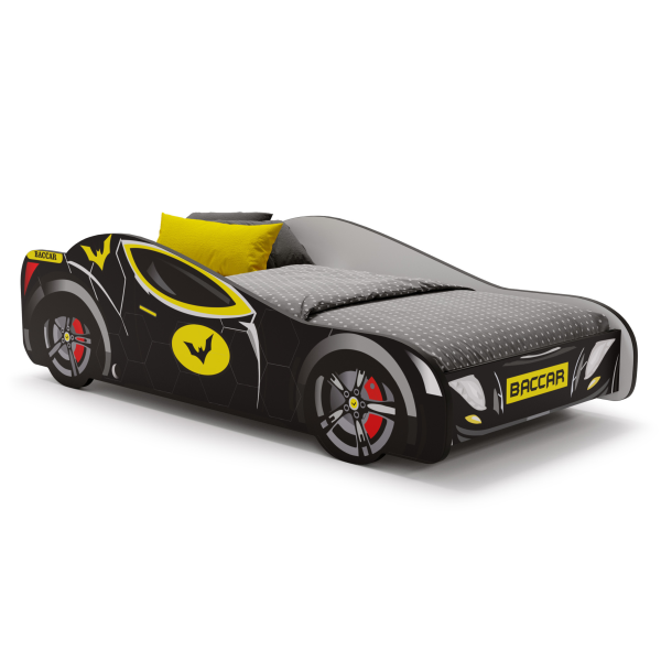 Łóżko dziecięce BATCAR BLACK 140x70, łóżko samochodowe 805650