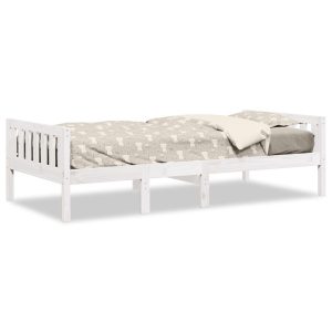 Łóżko dziecięce bez materaca białe 75×190 cm drewno sosnowe 478109 Łóżko dziecięce bez materaca białe 75×190 cm drewno sosnowe 478109