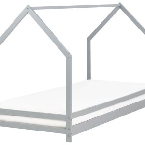 Łóżko dziecięce domek drewniana rama 90×200 cm 299754
