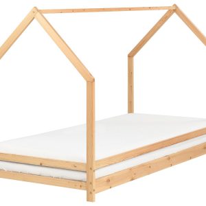 Łóżko dziecięce domek drewniana rama 90×200 cm 299773 Łóżko dziecięce domek drewniana rama 90×200 cm 299773
