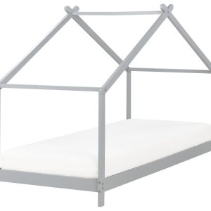 Łóżko dziecięce domek drewniane 90 x 200 cm szare ORLU 299761 Łóżko dziecięce domek drewniane 90 x 200 cm szare ORLU 299761